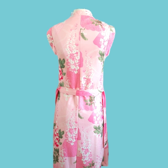 Vintage 70s Leslie Fay Pink Orchid Dress - Picture 2 of 5